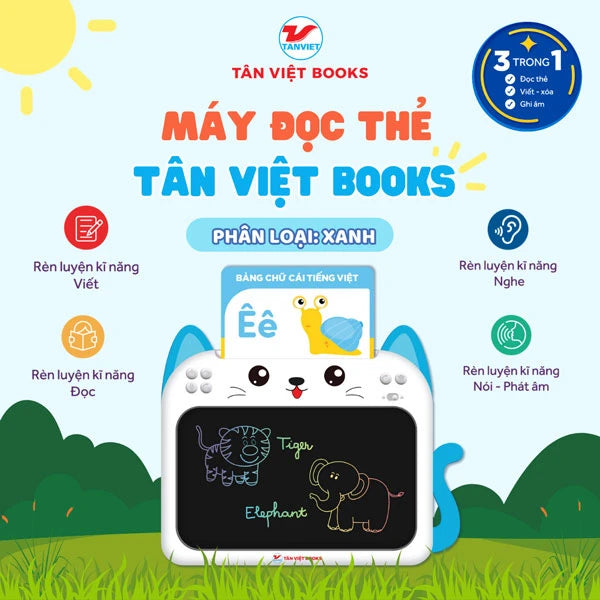 Máy Đọc Thẻ Tân Việt Book 3 Trong 1 - Song Ngữ Anh-Việt