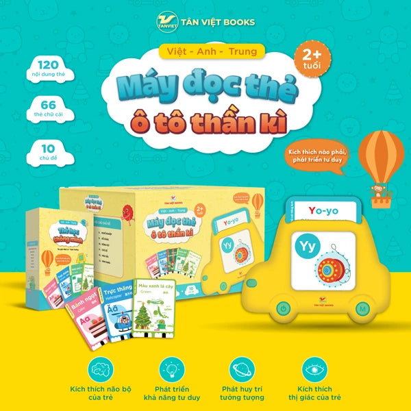 Máy Đọc Thẻ Tân Việt Book 3 Trong 1 - Song Ngữ Anh-Việt