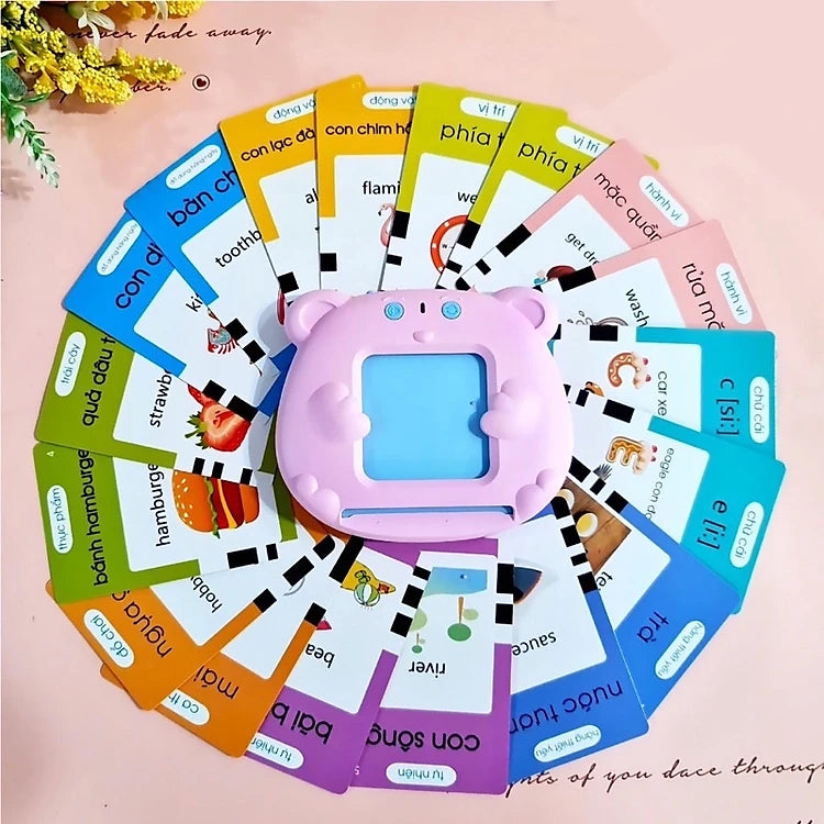 Máy đọc thẻ song ngữ Anh Việt, Máy đọc thẻ tiếng Anh loại 224 từ vựng 112 thẻ