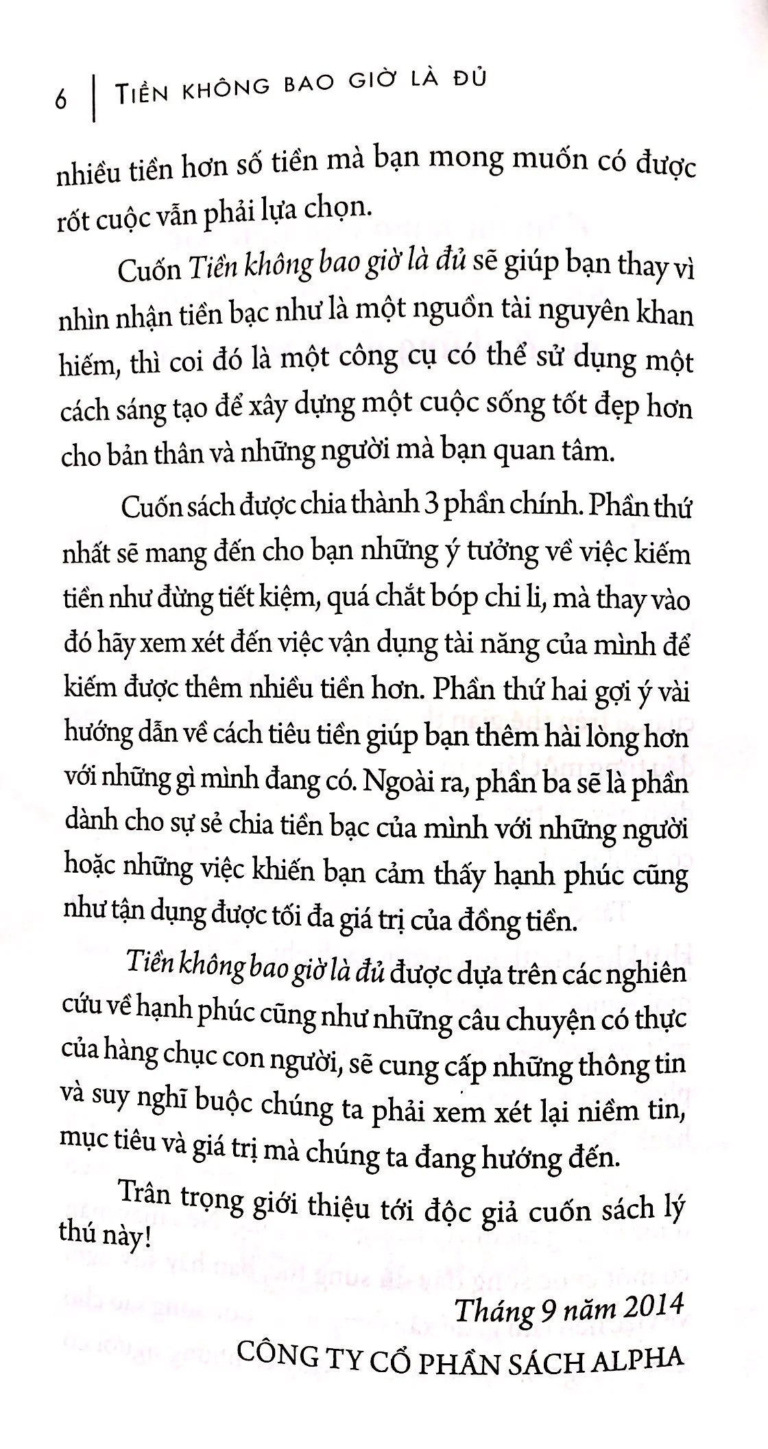 Tiền Không Bao Giờ Là Đủ
